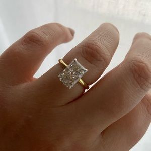 SOLD Genuine 2.62 Carat Radiant Cut Diamond set in 10 Solid Yellow Gold